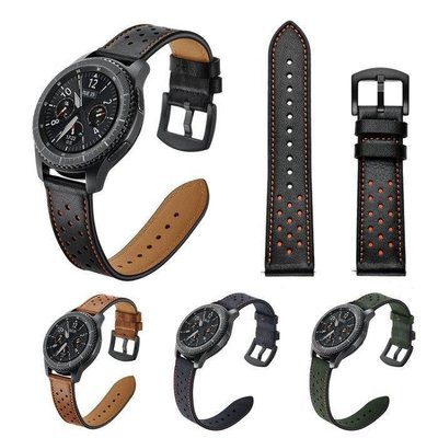 shell++韓國 三星gear S3 Ticwatch 華為 Watch moto360二代 磨砂 真皮 手錶錶帶 22mm 手腕帶