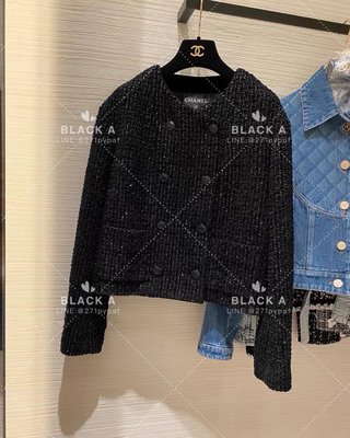 【BLACK A】Chanel 22B秋冬新款 黑色編織毛呢外套 價格私訊
