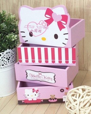 小花凱蒂日本精品♥ Hello Kitty疊疊樂造型收納盒 置物盒 桌上置物 辦公收納 擺飾 裝飾 造型12053001