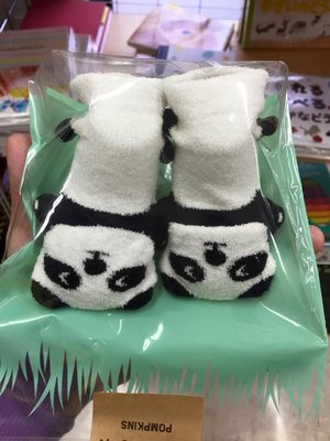☆Joan☆日本帶回❤toby愛用款Pompkins Baby 3D動物造型嬰兒襪(貓熊.熊貓)[日本製]
