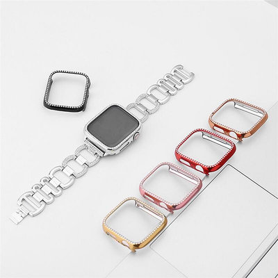 -外貿新適用apple watch蘋果手表iwach543鑽石PC保護殼鑲鑽表殼