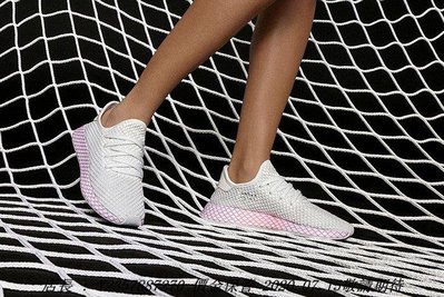 愛迪達 adidas Deerupt Runner b37601 白色 網眼 白粉 運動潮流鞋 女潮流鞋