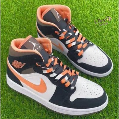 【正品】Air Jordan 1 Mid "Apricot Agate" 黑杏粉 蜜桃 休閒鞋 Dh0210-100