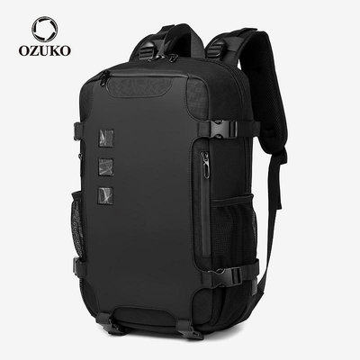 Ozuko 男士多功能 USB 充電筆記本電腦背包防水牛津旅行袋