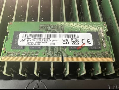 鎂光8G 1RX16 PC4-3200AA DDR4 筆電記憶體 MTA4ATF1G64HZ-3G2E1