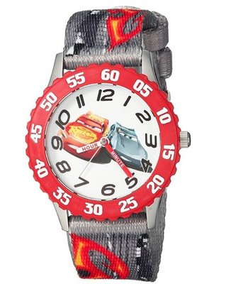 預購 美國 Disney Cars 熱賣款 石英機芯 可愛迪士尼閃電麥坤兒童手錶 指針學習錶 尼龍錶帶 生日禮物