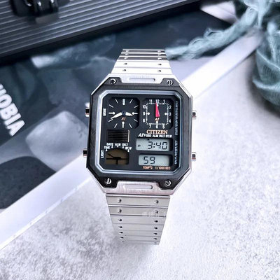 CITIZEN 星辰 80年代復古新時尚 ANA-DIGI TEMP 雙顯錶 JG2126-69E 膠卷黑 原廠公司貨 現貨