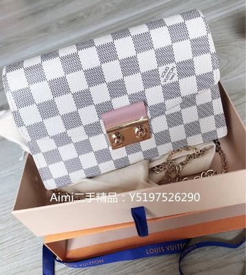 Shop Louis Vuitton DAMIER Croisette chain wallet (N60357, N60287) by  sunnyfunny