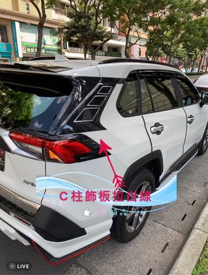 豐田 2019 5代 RAV-4 尾門側邊 C柱貼 卡夢跳紅 19 rav4 碳纖紋 C柱飾板 後車門飾板 車尾飾板