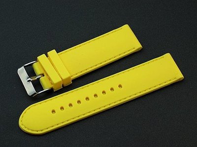 艾曼達精品~22mm矽膠錶帶silicone賽車疾速不鏽鋼錶扣,黄色縫線,雙錶圈,diesel nixon ck iwc