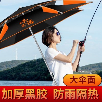 【熱賣精選】釣魚傘萬向加厚防雨特價折疊防曬2.2米地插2.4米大號垂釣傘遮陽傘