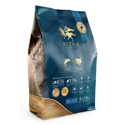 SNOW的家【訂購】ATTILA 阿提拉 健康無穀貓糧 4種魚+火雞肉 4LB/1.8KG (11241023