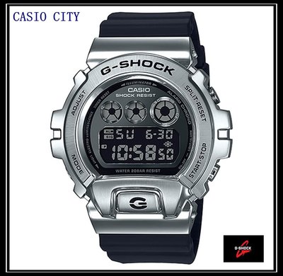[CASIO CITY]G-SHOCK6900系列高端街頭金屬風潮GM-6900-1經典三眼錶盤設計搭配鏡面處理