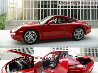 【Maisto 精品】1/18 Porsche 911 Carrera S保時捷 超級跑車~全新紅色~現貨特惠價~