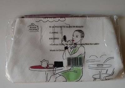 CLARINS法式浪漫插畫化妝包 收納包 水餃包~全新未拆封