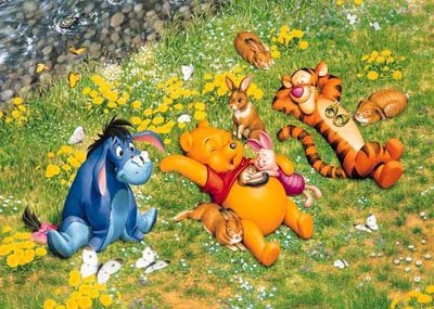 1000-187 絕版1000片日本正版拼圖 迪士尼 Winnie the Pooh 小熊維尼 草地 跳跳虎 小豬