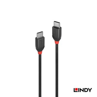 LINDY BLACK LINE USB 3.1 GEN 2 TYPE-C 公 TO 公傳輸線,1M 36906