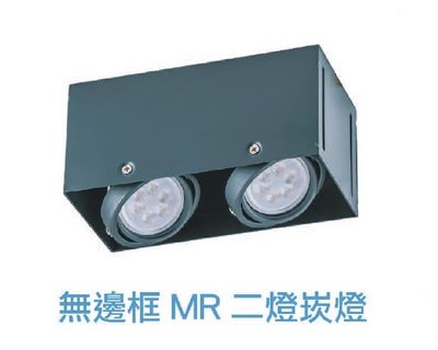 好商量~ 舞光 LED MR16 四角崁燈 含稅 二燈 無邊框 盒燈 雙燈 空台 黑框 不含光源 另有單燈