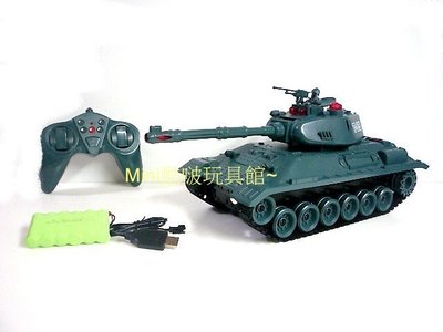 Mini酷啵玩具館 ~新款2.4G升級版~大型無線充電遙控紅外線對戰坦克車-遙控車-戰車-藍