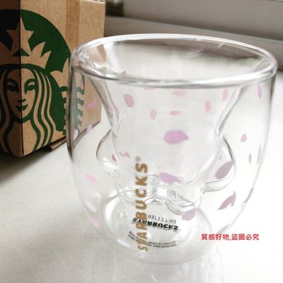 限量 現貨 Starbucks 網紅 櫻花星巴克貓爪杯 雙層玻璃杯