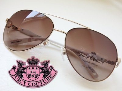 Juicy Couture 太陽眼鏡 墨鏡 倒三角 飛行員款 金色鏡框 白色 心型設計 鏡架 【以靡正品現貨】