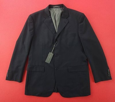 全新 Michel Rene 馬獅龍 黑色 羊毛混紡 西裝外套 (54)原價5300元.