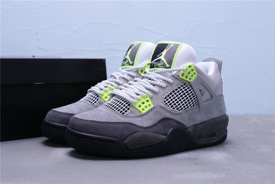 Air Jordan 4 LE "Air Max 95 Neon" 麂皮 灰綠 籃球鞋 男鞋 CT5342-007