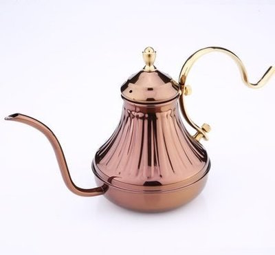 晴天咖啡☼ 古銅色 420cc 宮廷壺 古銅金手沖壺 咖啡壺 細口壺 細嘴壺 420ml 銅壺可參考