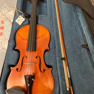 72號 4/4進口二手工真虎紋小提琴音質好 市價2.5萬以上 高級烏木配件   德國泰勒兩顆星琴橋 劉兆軍工作室整理過