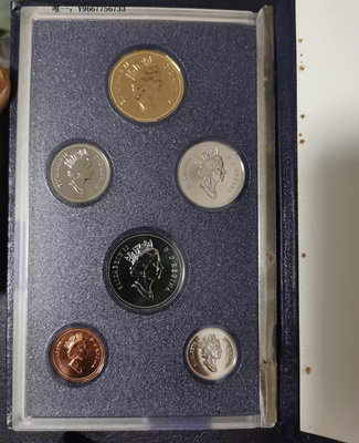 銀幣H23--1990年加拿大1分-1元精制套幣--原盒帶證書