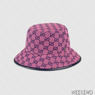 【WEEKEND】 GUCCI GG Multicolour 滿版Logo 帽子 漁夫帽 粉色 656573