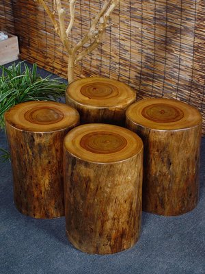 香樟木木墩木墩凳實木根雕凳子圓原木木樁樹樁底座木墩子家用坐凳
