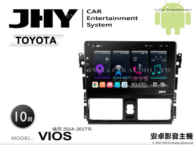音仕達汽車音響 JHY S系統 豐田 VIOS 14-17年 10吋安卓機 八核心 8核心 套框機 導航 藍芽