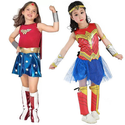 【小點點】万圣节神奇女俠服裝cosplay兒童演出表演衣服Wonder Woman神力女超人 派对变装  舞台表演服