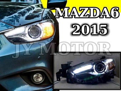 小傑車燈精品---全新 新馬六 NEW MAZDA 6 2015 14 15 類R8 燈條 光圈 魚眼 大燈