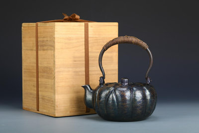 日本收藏級銅器銅壺 XC-0402   無形文化財 鎚起銅器
