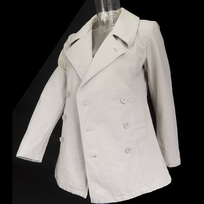 法國名牌agnès b.米色雙排扣短版大衣 法國製 36號