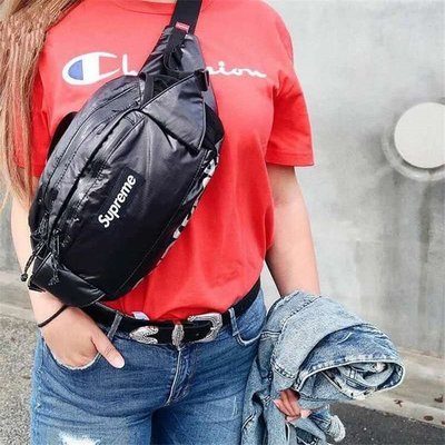 腰包Supreme 17FW 43TH Waist Bag 3M反光男女休閑單肩斜包挎包