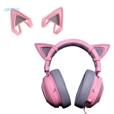 1 對 Kitty 貓耳朵粉色綠色紫色適用於 Kraken V2 耳機耳機