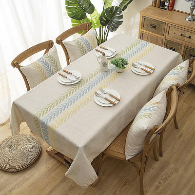 現代簡約美式繡花小清新桌布 長方形茶几 台布 餐桌布