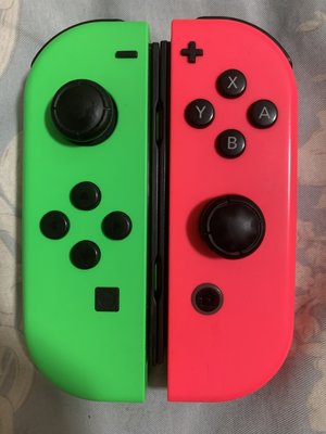 Nintendo 任天堂Switch 原廠Joy con限量版漆彈螢光粉、綠配色，保證原廠正版絕非仿冒
