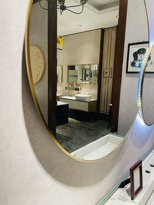 【熱賣精選】 訂制鋁合金智能鏡柜不銹鋼框包邊浴室鏡帶燈鏡衛浴鏡衛生間鏡