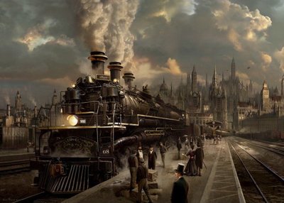 58206 1000片歐洲進口拼圖 SCH 繪畫風景 復古歐洲蒸汽火車
