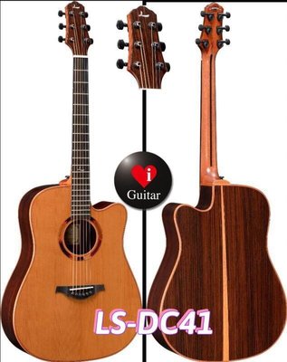 麗星（Le Chant）LS-DC41 特選加拿大紅松面板/印度玫瑰木面單民謠吉他iGuitar強力推薦