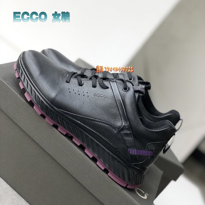 正貨ECCO GOLF S-THREE 女式高爾夫鞋 混合動能休閒鞋 柔軟皮革 卓越舒適 科技防水科學緩衝 102903