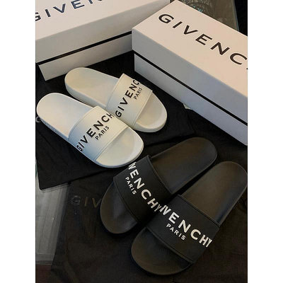 Givenchy 紀梵希 經典字母logo設計 黑色、白色 拖鞋