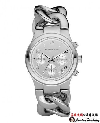 潮牌Michael Kors MK手錶 經典奢華腕錶 極簡時尚 銀色三眼計時手鍊式手錶 MK3191 美國正品-雙喜生