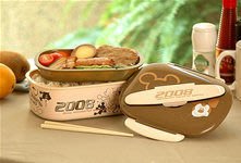 【紫晶小棧】米奇 世運會雙層餐盒 便當盒 (含筷子) MICKEY (現貨2組) 漢神 保鮮盒 環保餐盒