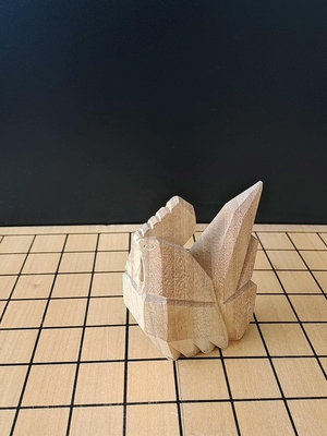 日本木雕小擺件，一木雕，大公雞，42033