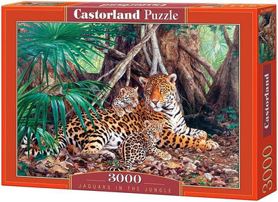 300280 3000片歐洲進口拼圖 CAS 繪畫動物 叢林裡的獵豹家族